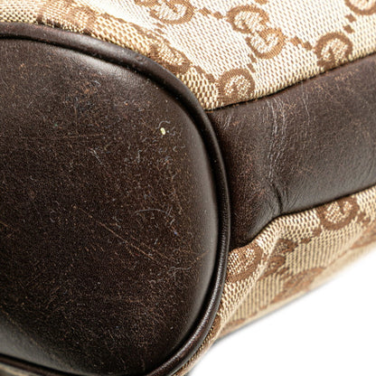 Gucci Gg Canvas Crossbody Shoulder Bag 109097 Beige Brown Leather