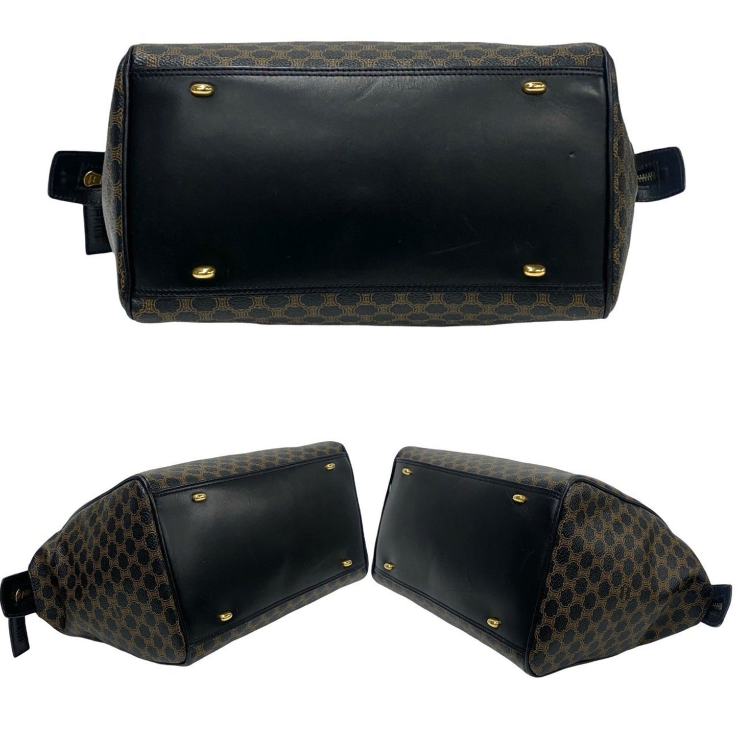 Celine Macadam Blason Triomphe Leather Handbag/Mini Boston Bag