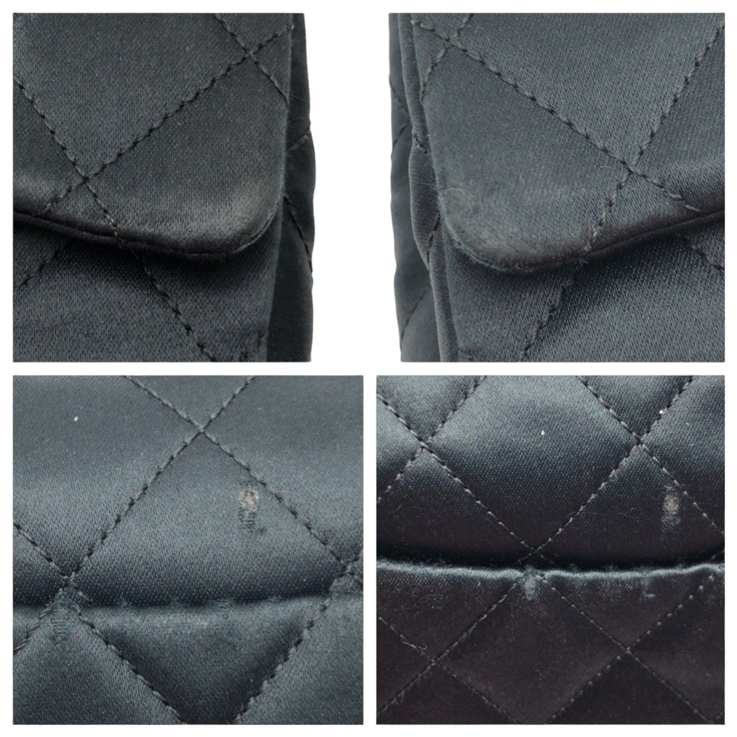 Vintage Chanel Mini Matelasse Coco Mark Turnlock Black Satin Crossbody Shoulder Bag