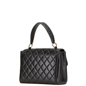 Chanel Matelasse Coco Mark Handbag In Black Lambskin