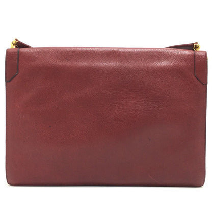 Christian Christian Dior Cdhardware Bag Shawl Shoulder Bag Red Goldhardware