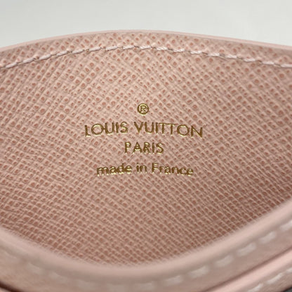 Louis Vuitton Monogram Porte Carte Card Case With Lv Charm