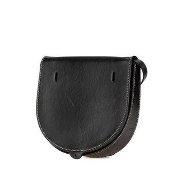 Loewe Anagram Heel Pouch Shoulder Bag Black Leather