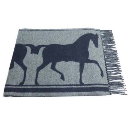 Hermes Tte Coeur Scarf Marine/Anthracite Cine H259141S 03