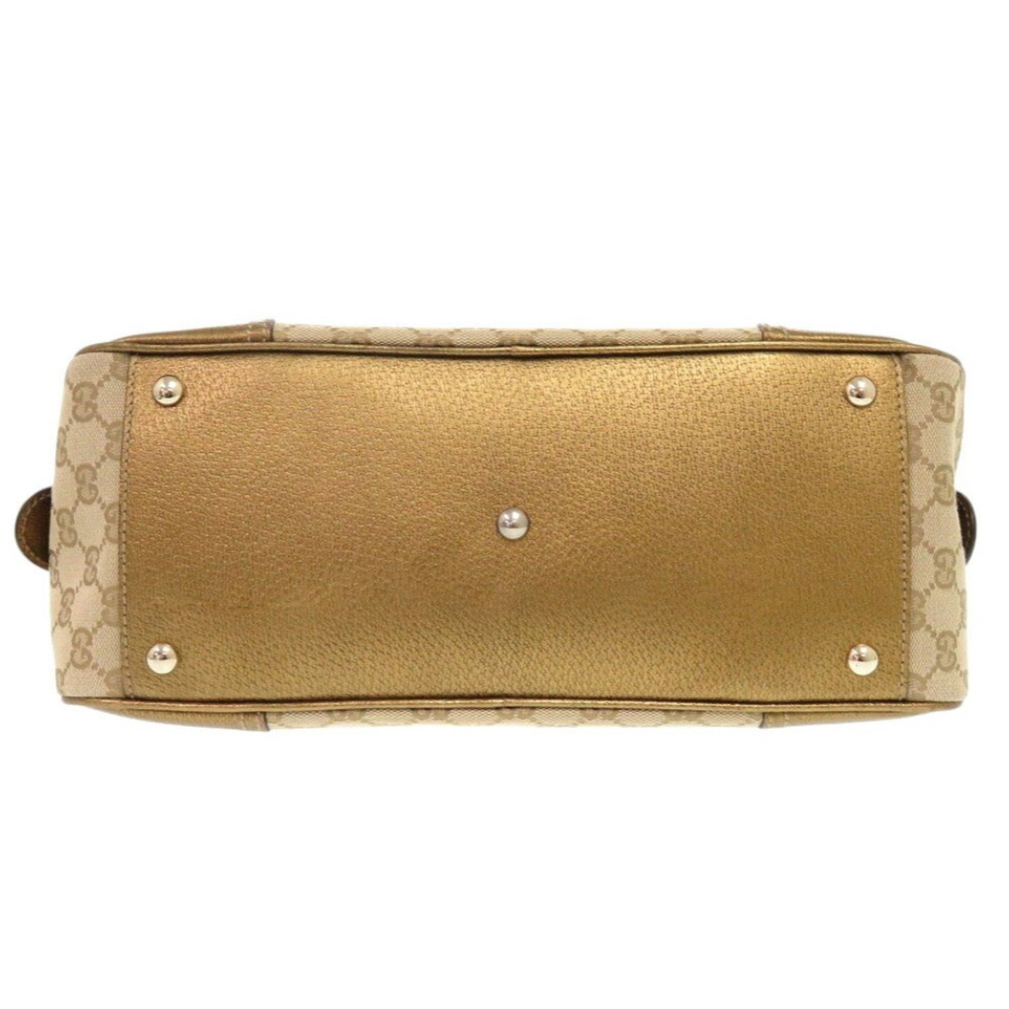 Gucci Prince 161720 Gg Canvas Beige Gold Handbag 1076Gucci