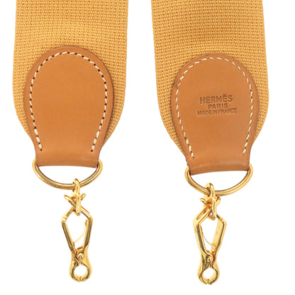 Herms Evelyn Strap Canvas Leather Natural Gold Hardware Shoulder 0157 Hermes