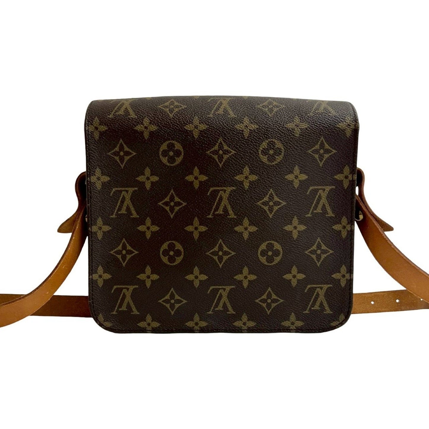 Louis Vuitton Vintage Saint-Cloud Monogram Leather Shoulder Bag/Pochette/Sacoche Brown 36278
