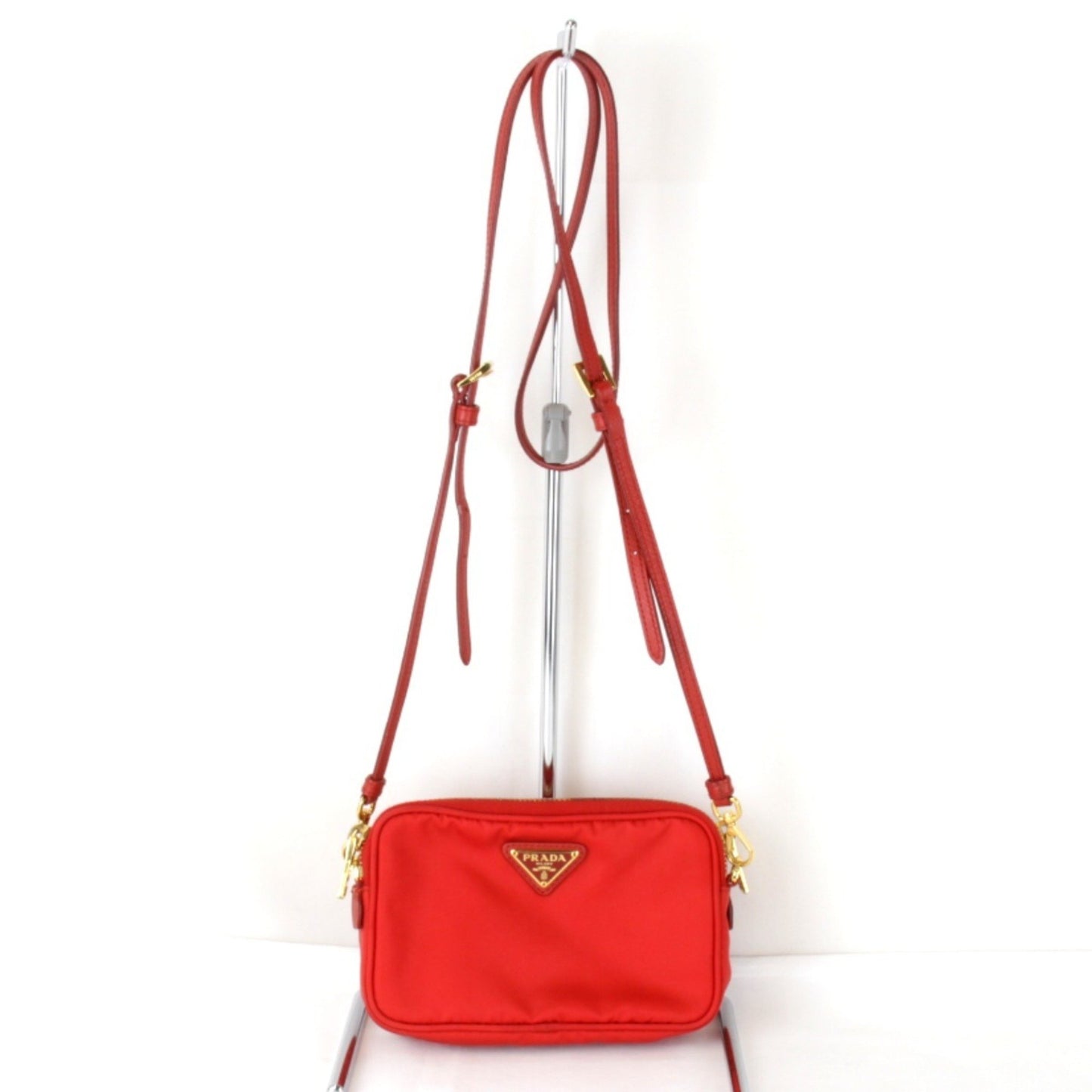 Prada Prada Mini 1Nf861 Shoulder Bag Nylon Red