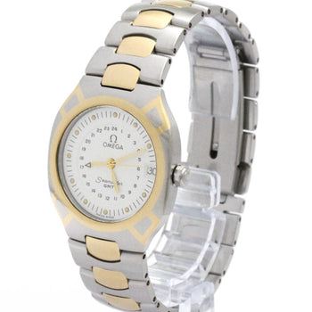 Omega Seamaster Polaris Gmt 18K Gold Steel Watch 396.1122 Polished