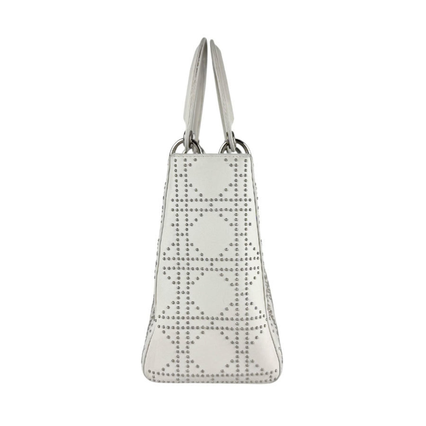 Christian Dior Lady Leather And Metal Shoulder Bag In White For Women