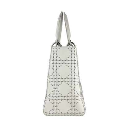 Christian Dior Lady Leather And Metal Shoulder Bag In White For Women