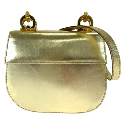 Salvatore Ferragamo Vintage Gancini Gold Hardware Leather Metallic P213151 Shoulder Bag Crossbody