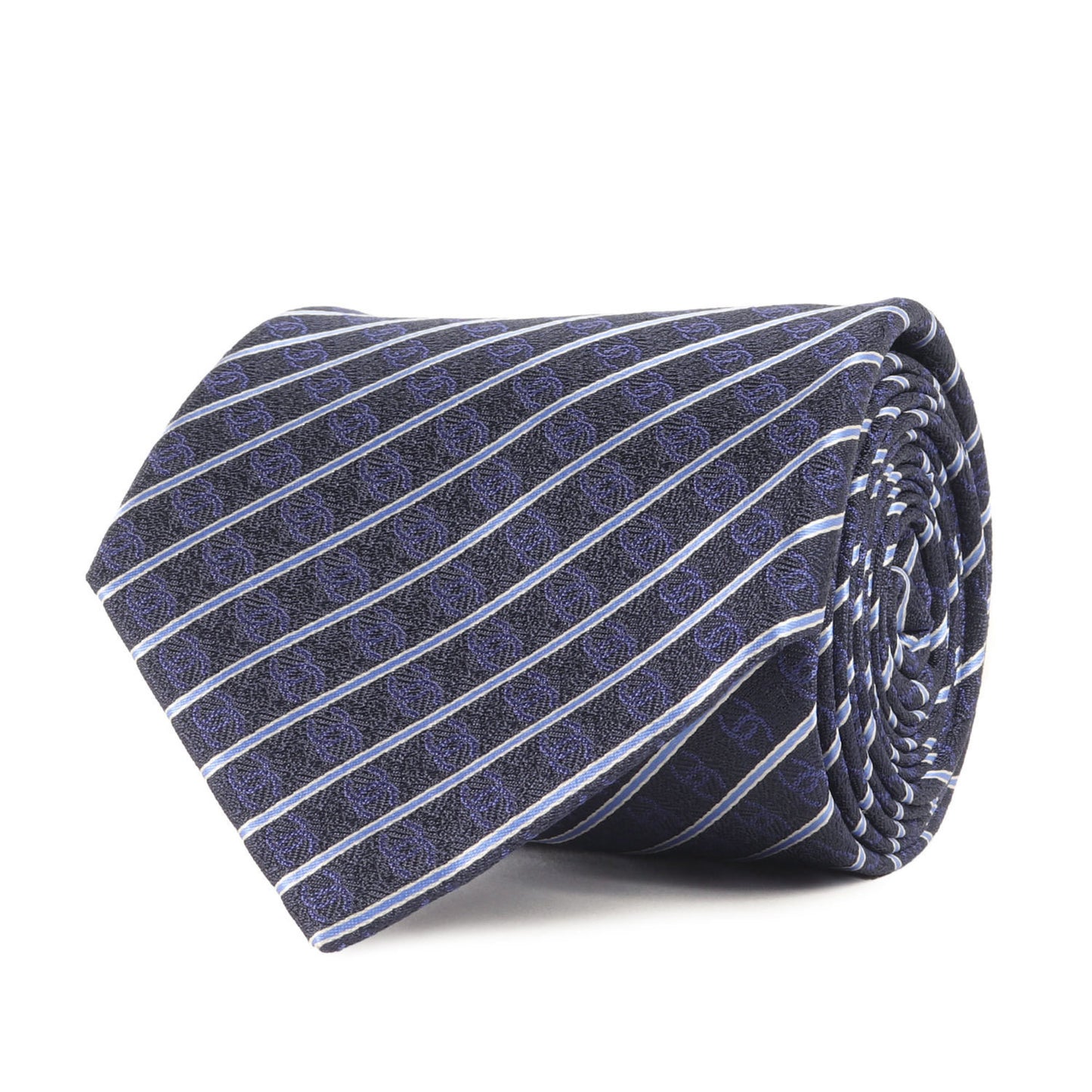 Chanel Coco Mark Regimental Stripe Silk Tie