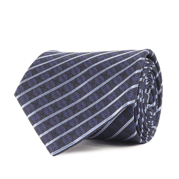 Chanel Coco Mark Regimental Stripe Silk Tie
