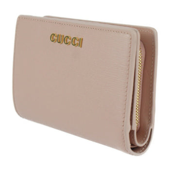 Gucci Script Zip Around Wallet Bi-Fold 772640 Leather Pink L-Shape 2411043010057R1