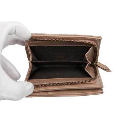 Gucci Gg Marmont Double G Bifold Compact Wallet 773427 Pink Beige Leather