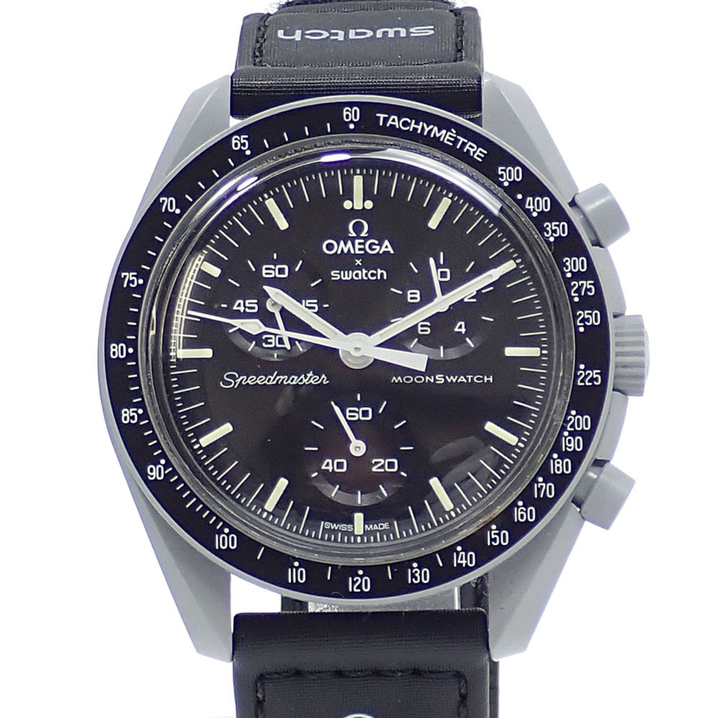 Omega X Swatch Mission To The Moon Men'S Quartz Watch With Bioceramic And Nylon Strap