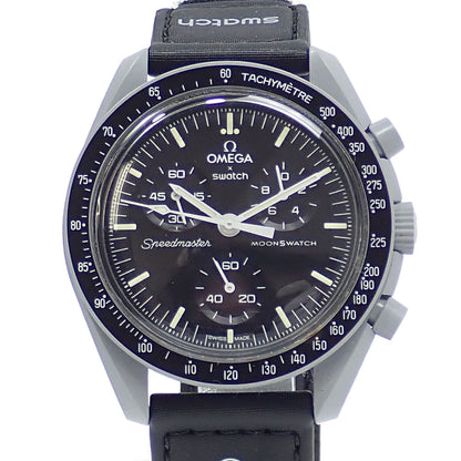 Omega X Swatch Mission To The Moon Men'S Quartz Watch With Bioceramic And Nylon Strap