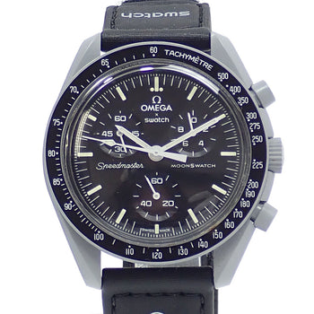 Omega X Swatch Mission To The Moon Men'S Quartz Watch With Bioceramic And Nylon Strap