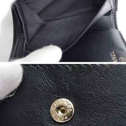 Chanel Caviar Skin Tri-Fold Compact Wallet Black
