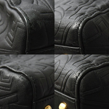 Salvatore Ferragamo Bonnie Shoulder Bag In Black Embossed Calfskin Leather (Re-21F963)