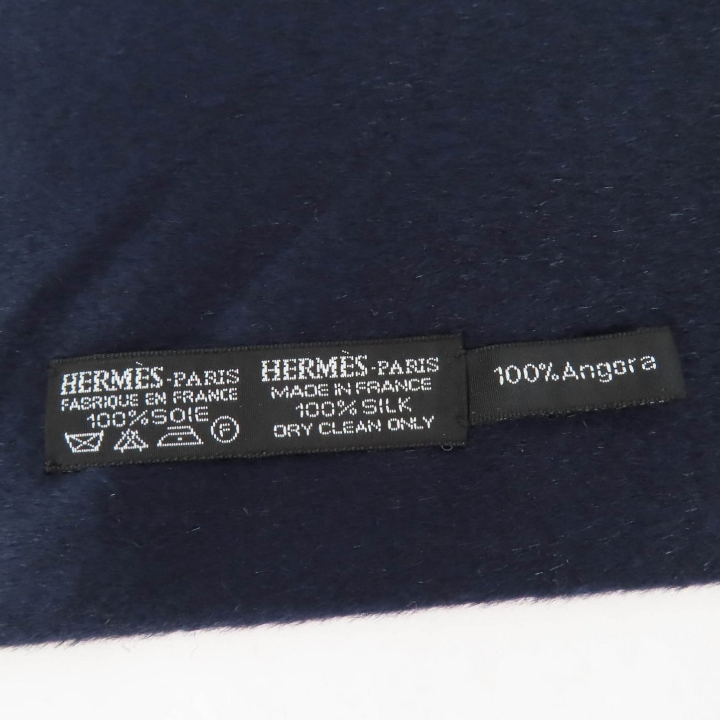 Hermes Silk Angora Anchor Pattern Fringed Shawl/Stole/Scarf