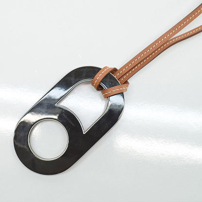 Hermes Necklace Variation Brown Pink Black Vaux Swift Lacquer Pendant