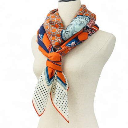 Hermes Carr 140 "Les Voitures A Transformation" Folding Canopy Carriage Scarf/Muffler