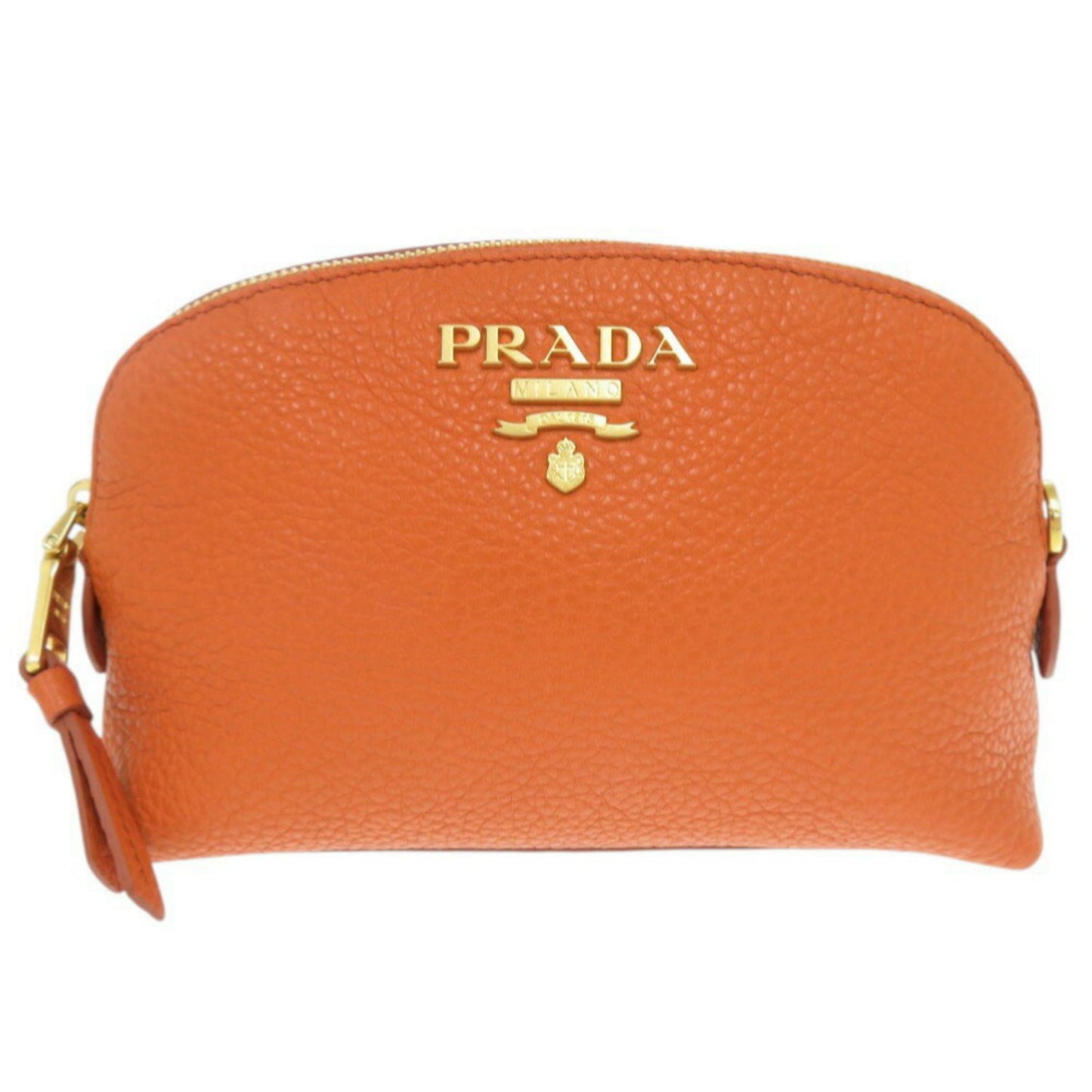 Prada Leather Orange Pouch 0778Prada
