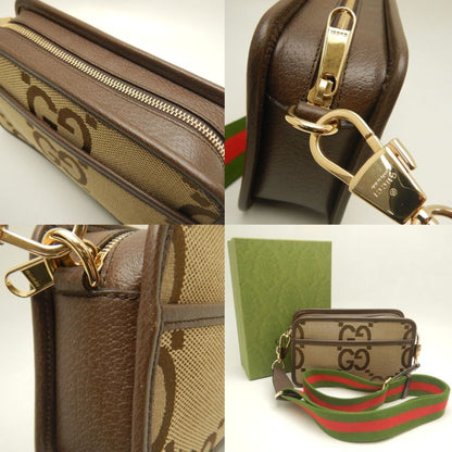 Gucci Jumbo Gg Shoulder Bag (696075) In Beige Canvas And Leather