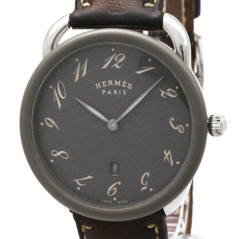 Hermes Arceau Gm Steel Leather Automatic