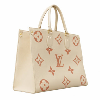 Louis Vuitton Tote Bag Monogram Empreinte Two-Tone On-The-Go Mm M21575 Crme Rose Trianon 2-Way