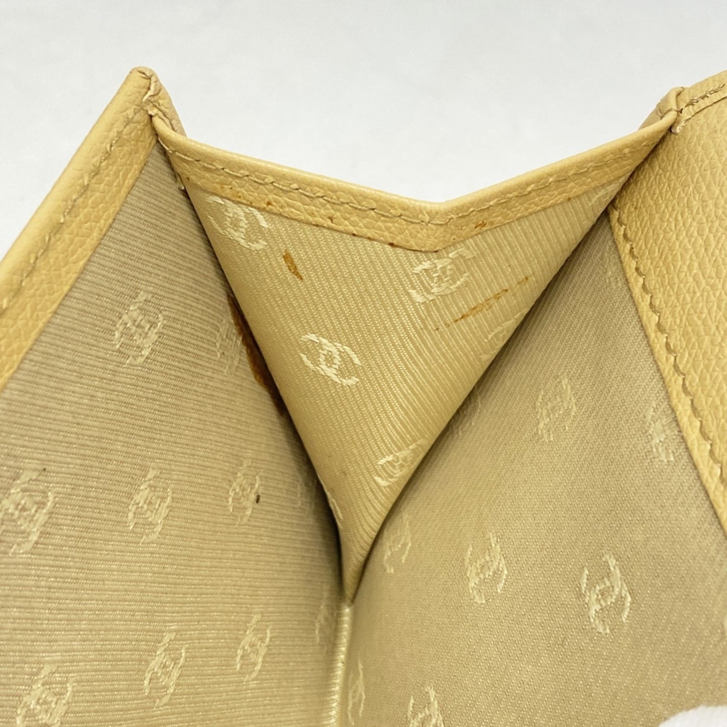 Chanel Coco Button Leather Long Wallet Beige