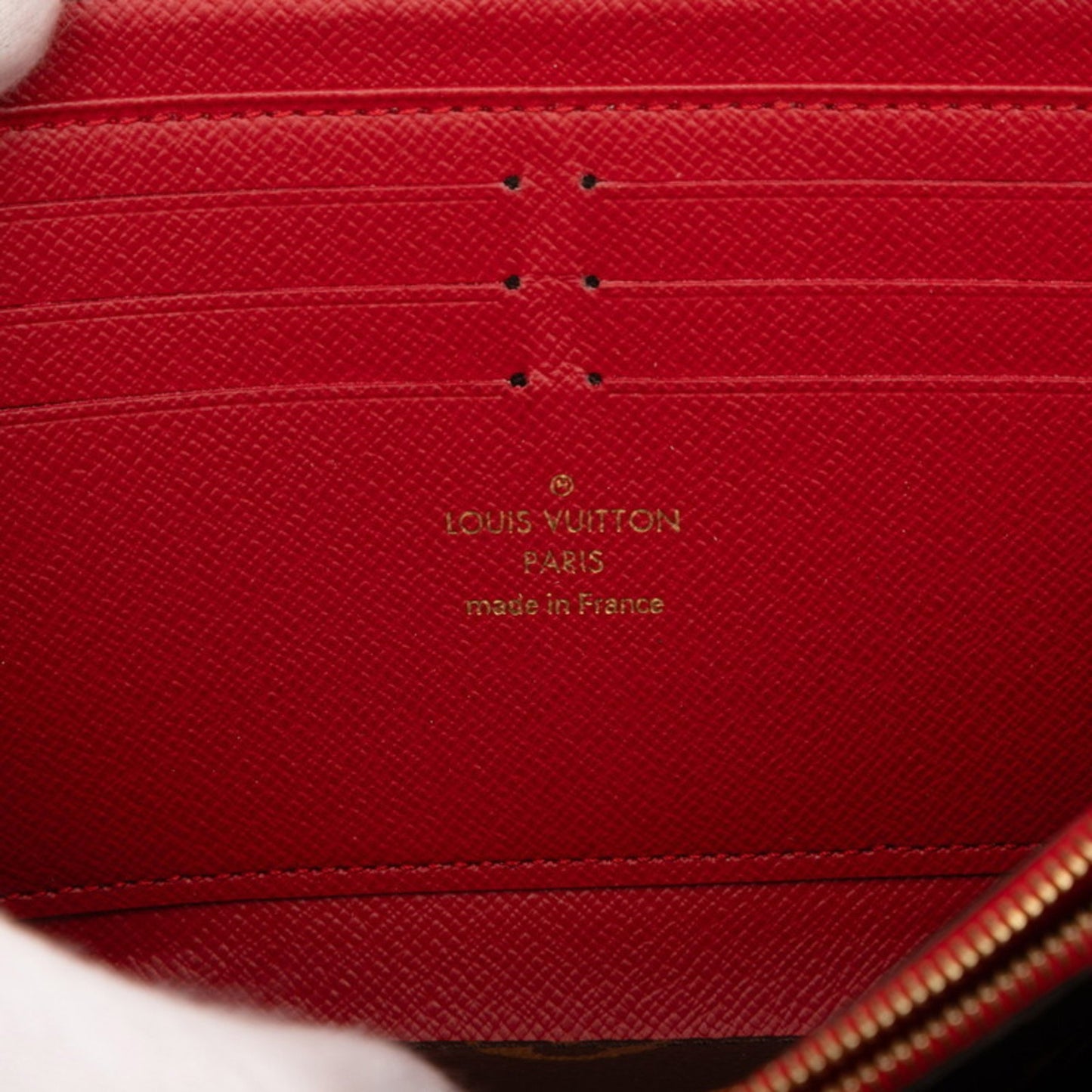 Louis Vuitton Monogram Zippy Wallet Retiro Round Zip Long M61854 Brown Cerise Red Leather