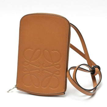 Loewe Multifunctional Case Phone Holder Shoulder Pouch C500R47X01 Leather Camel S-159440