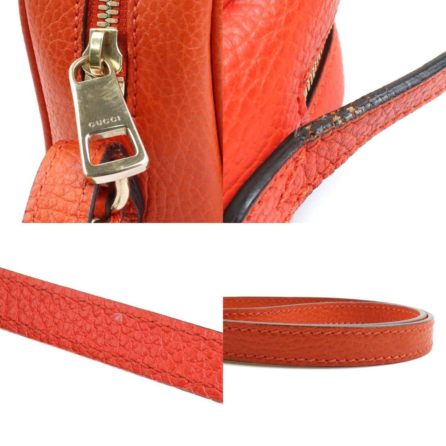 Gucci Gg Canvas And Leather Shoulder Bag In Orange Brown