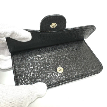Chanel Ap2570 Coco Mark Matelasse Classic Zip Business Card Holder/Card Case Wallet/Coin Caviar Skin