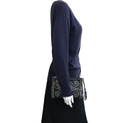 Prada Clutch Bag 1N1825 Black And Red Leather With Strap