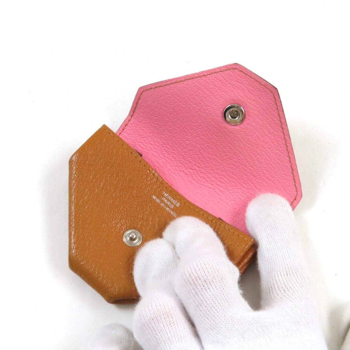 Hermes Levain Quatre Verso Two-Tone Chevre Mysore Wallet/Coin Case