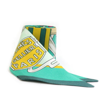 Hermes Hermes Scarf/Muffler Twilly Silk Green Multicolor
