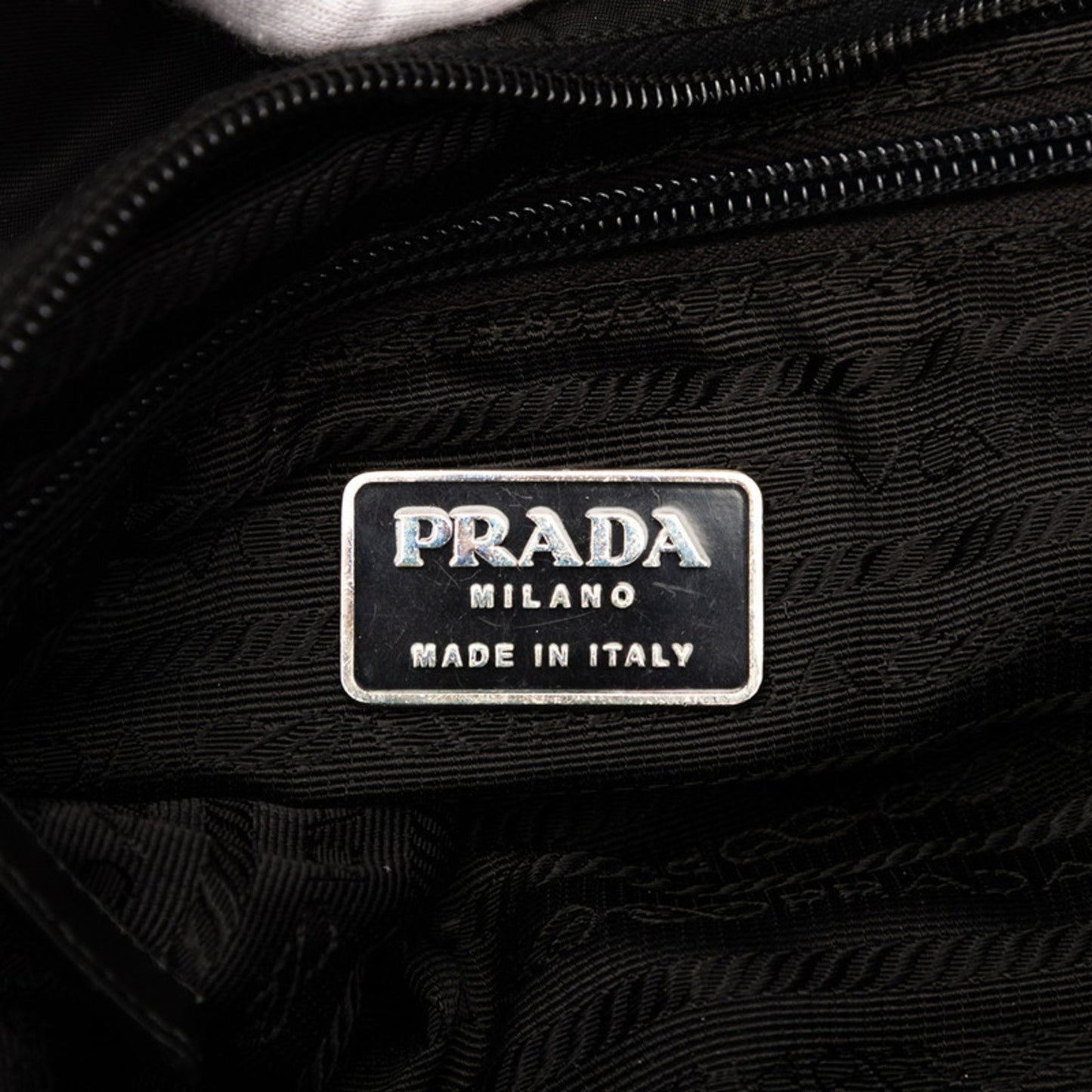 Prada Triangle Logo Tote Bag