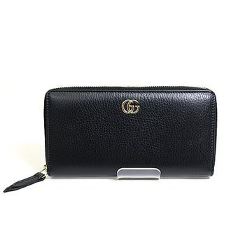 Gucci Japan Exclusive Double G Zip Around Wallet 456117 Black Round Long