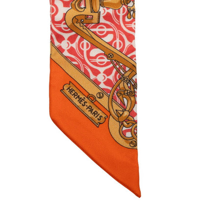 Hermes Herms Twilly Mors Et Gourmettes Horse Bit And Chain Scarf/Muffler In Orange