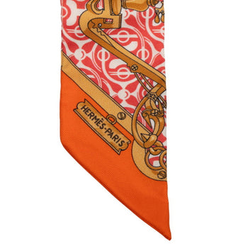 Hermes Herms Twilly Mors Et Gourmettes Horse Bit And Chain Scarf/Muffler In Orange