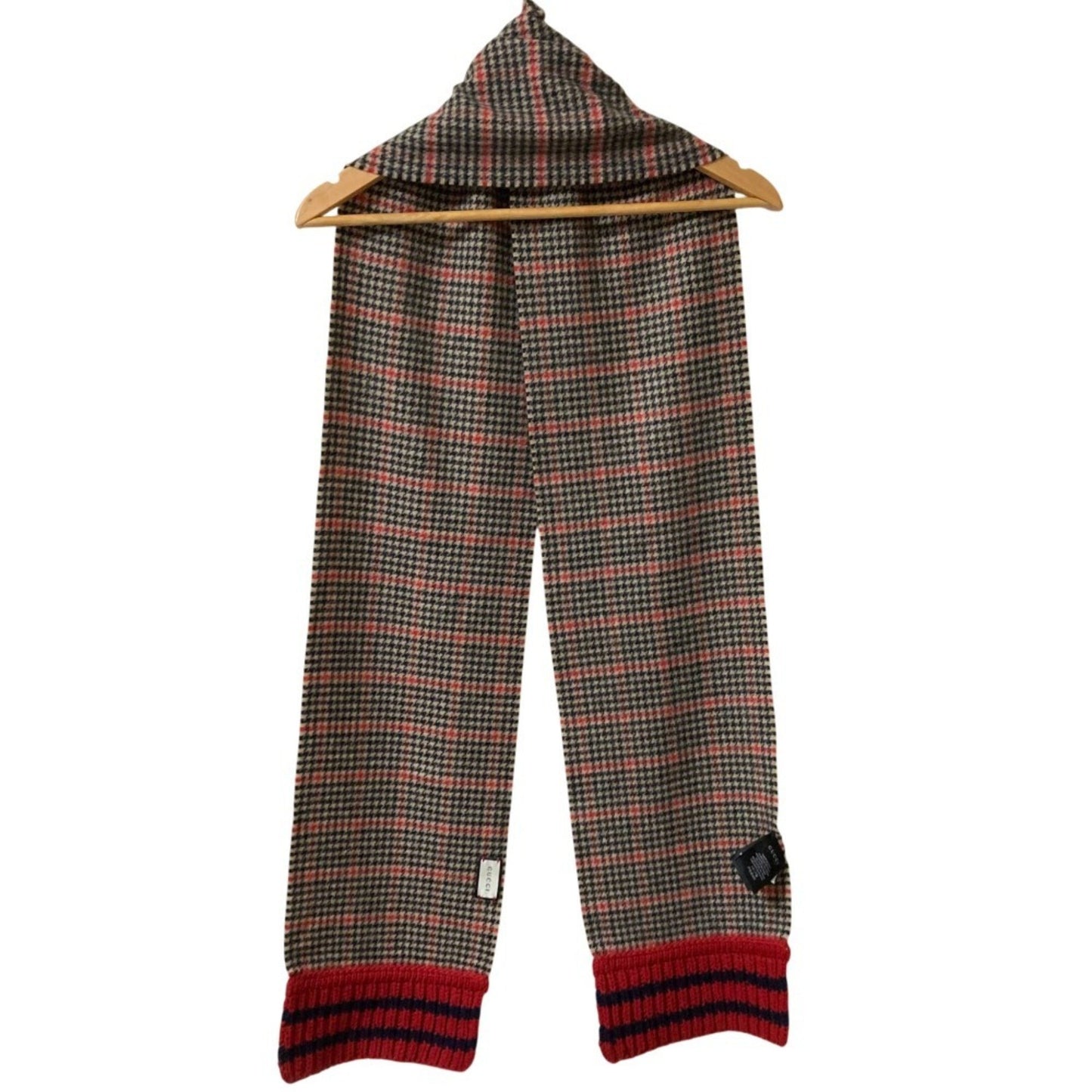 Gucci Cashmere Blend Wool Check Stole/Scarf