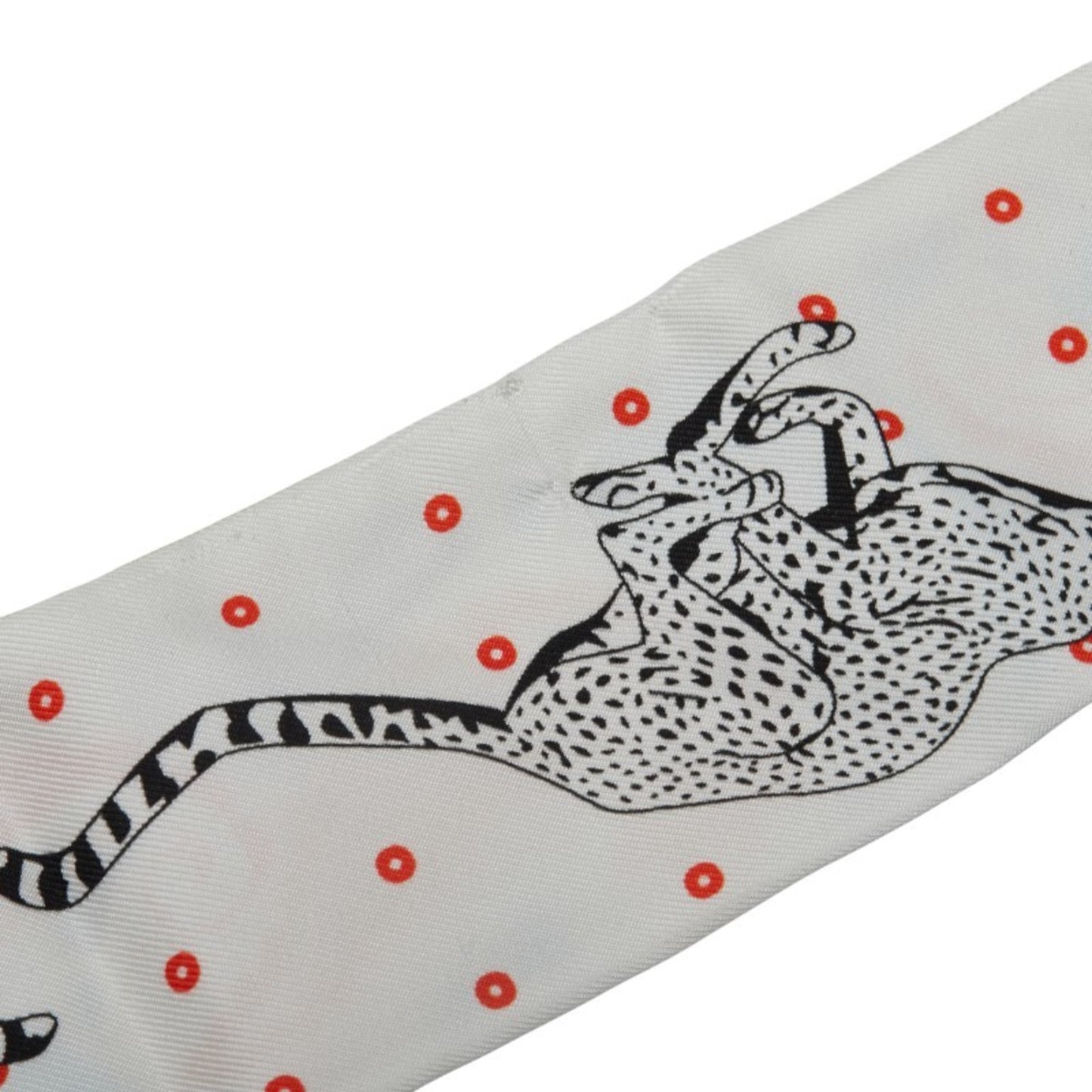 Hermes Herms Twilly Guepards Bandana Cheetah Scarf Muffler In Yellow