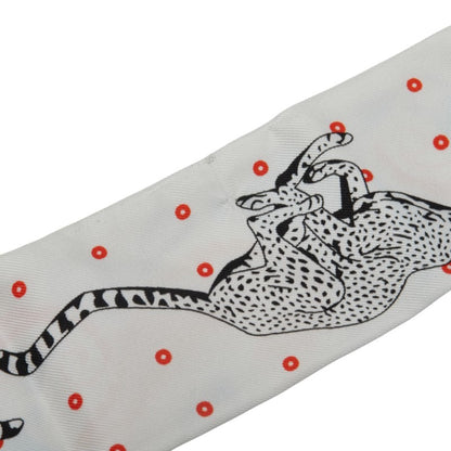 Hermes Herms Twilly Guepards Bandana Cheetah Scarf Muffler In Yellow