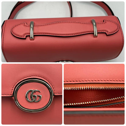 Gucci Petit Gg Shoulder Bag 739722 Leather Pink