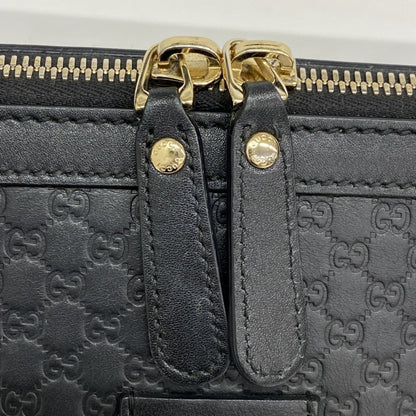 Gucci Micro Guccissima Handbag 449663 Leather Black Champagne