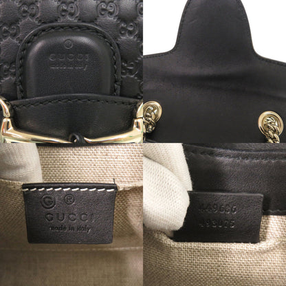 Gucci Emily Micro Guccissima 449636 Leather Black Chain Shoulder Bag 0512 Gucci